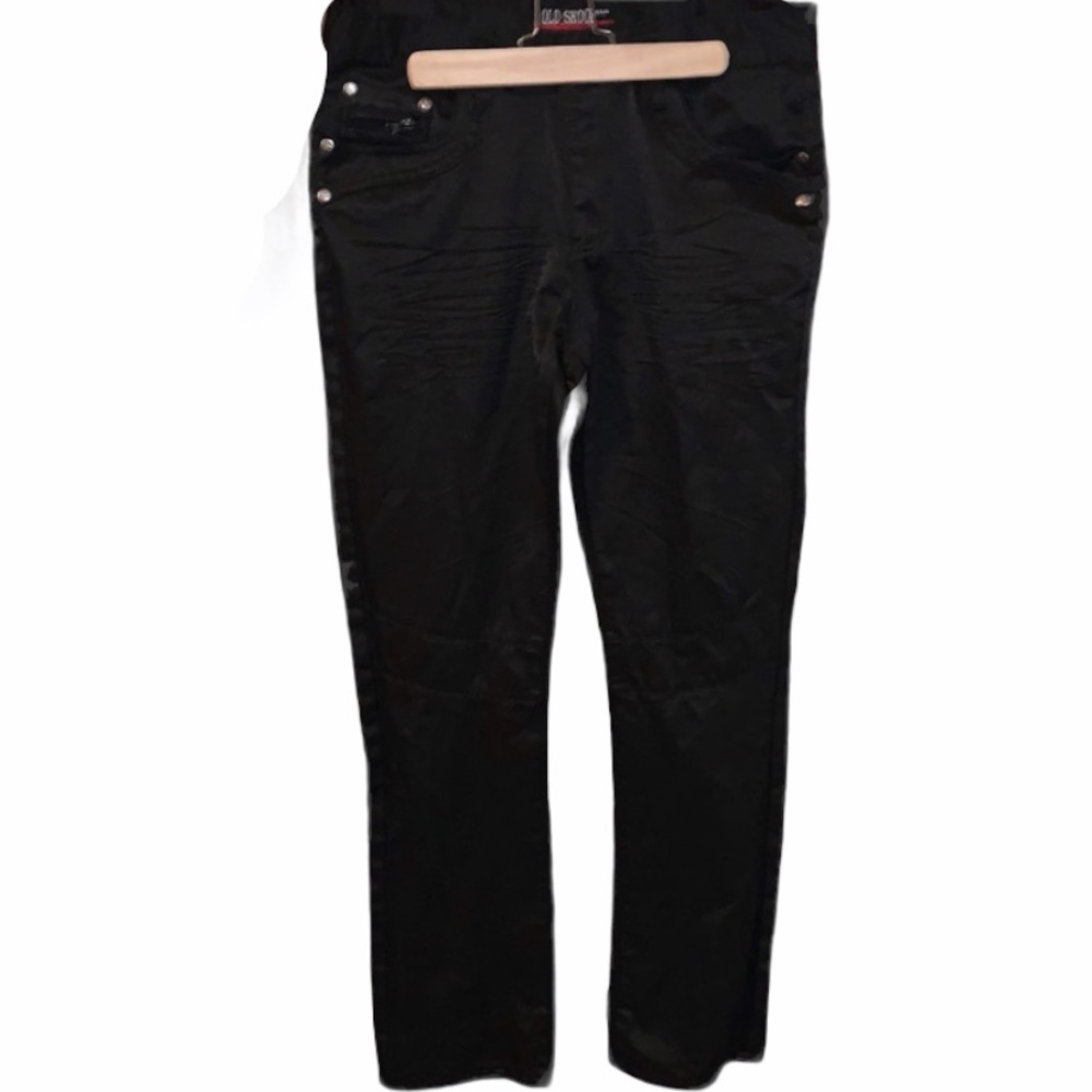 Men’s Black Zipper Detail Old Skool Jeans